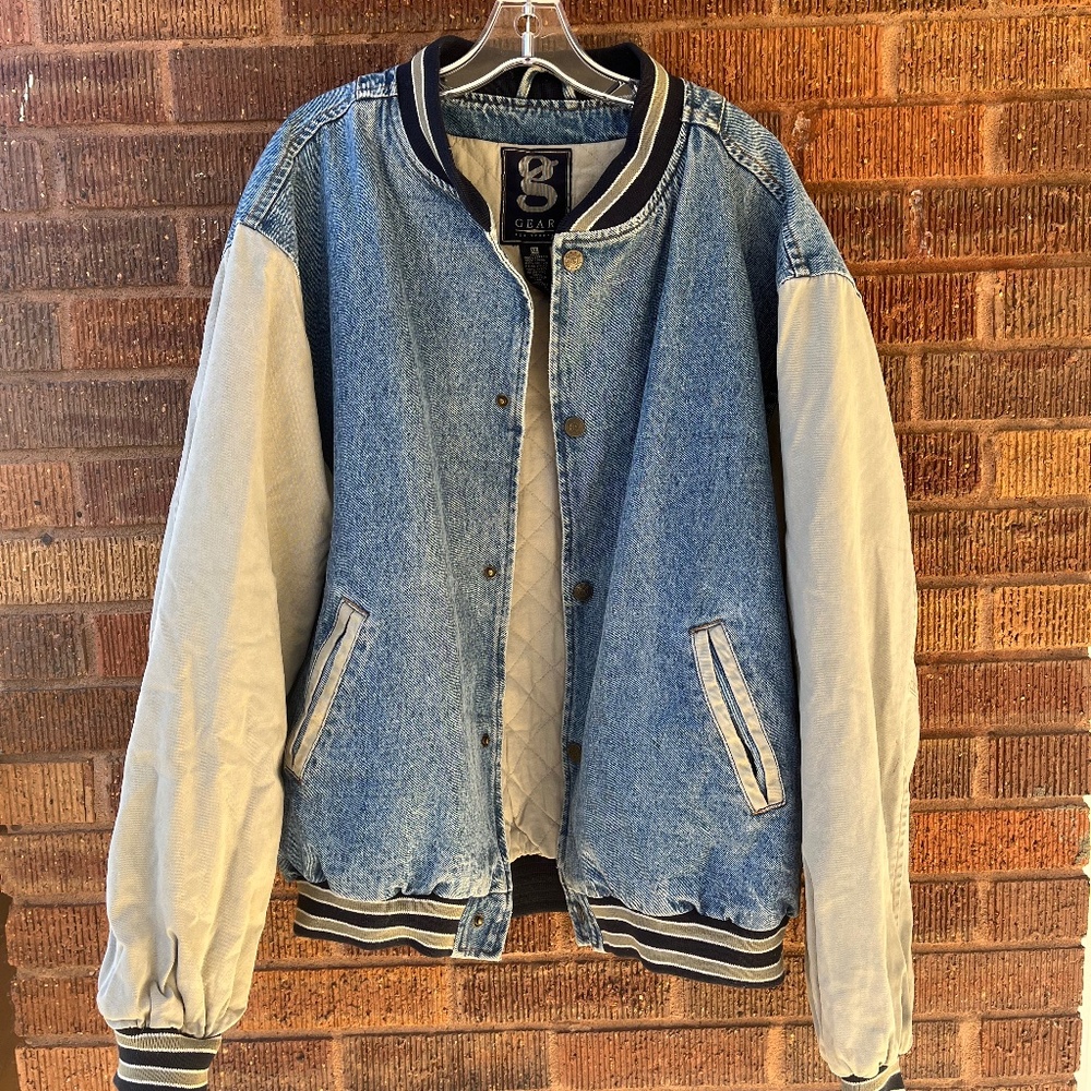 Vintage denim men’s jacket varsity